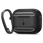 Spigen AirPods Pro 3 ile Uyumlu Kılıf Rugged Armor Üst Düzey Koruma Siyah Karbon Kapak - ACS09822 (Spigen TR Garantili) - Seçenekler: AirPods Pro 3rd Generation, AirPods 4th Generation