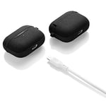 Spigen AirPods Pro ile Uyumlu Kılıf Urban Fit Örgü Kumaş Siyah Kapak - ASD00572 (Spigen TR Garantili)
