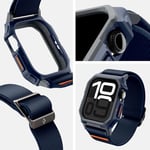 Spigen Apple Watch 46mm Seri 11/10 ile Uyumlu Kılıf & Kordon Lite Fit Pro Nefes Alabilen Hafif Dokuma Lacivert Kayış - ACS08925 (Spigen TR Garantili)