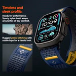 Spigen Apple Watch 49/46/45mm Ultra 3/2/1 / Seri 11/10/9/8/7 ile Uyumlu Kordon Band Athlex Air Nefes Alabilen Kumaş Lacivert Kayış - AMP09036 (Spigen TR Garantili) | Apple Watch Ultra 3/2/1 49 mm, Ser