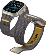 Spigen Apple Watch 49/46/45mm Ultra 3/2/1 / Seri 11/10/9/8/7 ile Uyumlu Kordon Band Athlex Air Nefes Alabilen Kumaş Gri Kayış - AMP09034 (Spigen TR Garantili)