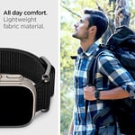 Spigen Apple Watch 49/46/45mm Ultra 3/2/1 / Seri 11/10/9/8/7 ile Uyumlu Kordon Band DuraPro Flex Nefes Alabilen Kumaş Siyah Kayış - AMP02465 (Spigen TR Garantili)