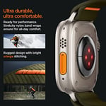 Spigen Apple Watch 49/46/45mm Ultra 3/2/1 / Seri 11/10/9/8/7 ile Uyumlu Kordon Band Lite Fit Ultra Örme Naylon Kumaş Haki Kayış - AMP05985 (Spigen TR Garantili) | Apple Watch Ultra 3/2/1 49 mm, Seri 1