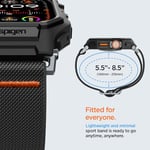 Spigen Apple Watch 49mm Ultra 3/2/1 ile Uyumlu Kılıf & Kordon Lite Fit Pro Nefes Alabilen Hafif Dokuma Siyah Kayış - ACS07104 (Spigen TR Garantili)