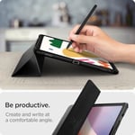 Spigen Galaxy Tab S10 FE / S9 ile Uyumlu Kılıf Rugged Armor Pro Stand özellikli Üst Düzey Koruma Siyah Karbon Kapak - ACS09380 (Spigen TR Garantili)