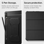 Spigen Galaxy Tab S10 Plus / S9 Plus ile Uyumlu Kılıf Rugged Armor Pro Stand özellikli Üst Düzey Koruma Siyah Karbon Kapak - ACS0 - Seçenekler: Galaxy tab S10/S9 Plus, Galaxy Tab S10/9/8 Ultra (14.6