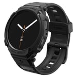 Spigen Galaxy Watch8 (40mm) ile Uyumlu Kılıf & Kordon Rugged Armor Pro Üst Düzey Koruma Siyah Kayış - ACS10005 (Spigen TR Garantili)