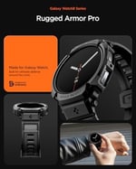 Spigen Galaxy Watch8 (40mm) ile Uyumlu Kılıf & Kordon Rugged Armor Pro Üst Düzey Koruma Siyah Kayış - ACS10005 (Spigen TR Garantili)