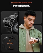 Spigen Galaxy Watch8 (40mm) ile Uyumlu Kılıf & Kordon Rugged Armor Pro Üst Düzey Koruma Siyah Kayış - ACS10005 (Spigen TR Garantili)