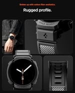 Spigen Galaxy Watch8 (40mm) ile Uyumlu Kılıf & Kordon Rugged Armor Pro Üst Düzey Koruma Siyah Kayış - ACS10005 (Spigen TR Garantili)