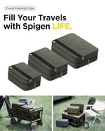 Spigen Seyahat Paketleme Küpleri/Valiz İçi Düzenleyici Çanta Kabin Boy Large (2 Adet) Hunter Green KD600 - AFA08478