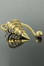 Spiral Pirinç Sarkaç Enerji Çalışmalarına Özel Helezon Pandül Radyestezi Pirinç Sarı