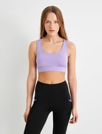 Sporcu Sütyeni Kaplı U Yaka Slim Fit