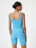 Sporcu Sütyeni V Yaka Kaplı Slim Fit