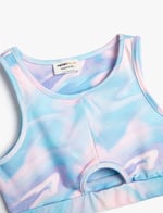 Sporcu Yarım Atlet Kolsuz Pencere Detaylı Batik Desenli