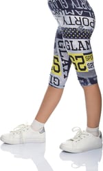 Sporty Glam Kız Çocuk Desenli Diz Altı Tayt Kapri
