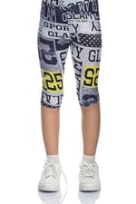Sporty Glam Kız Çocuk Desenli Diz Altı Tayt Kapri