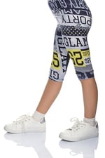Sporty Glam Kız Çocuk Desenli Diz Altı Tayt Kapri