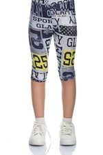 Sporty Glam Kız Çocuk Desenli Diz Altı Tayt Kapri