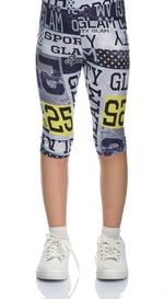 Sporty Glam Kız Çocuk Desenli Diz Altı Tayt Kapri