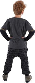 Spray Kamuflaj Erkek Çocuk T-shirt Pantolon Takım