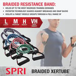 SPRI Örgülü Xertube direnç bantları - Erkekler ve kadınlar için birinci sınıf egzersiz bandı - ev spor salonu fitness antrenmanı için egzersiz ekipmanları - Güç, ağırlık ve direnç için konforlu