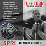 SPRI Örgülü Xertube direnç bantları - Erkekler ve kadınlar için birinci sınıf egzersiz bandı - ev spor salonu fitness antrenmanı için egzersiz ekipmanları - Güç, ağırlık ve direnç için konforlu