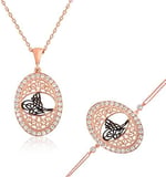 ST1160096 925 Ayar Gümüş Osmanlı Tuğrası Set
