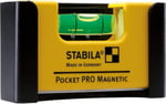 STABILA Mini su terazisi Pocket PRO Magnetic kemer klipsli, güçlü nadir toprak mıknatısı, 1 yatay su terazisi, Almanya'da üretilmiştir