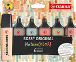STABILO BOSS ORIGINAL NatureCOLORS - Fosforlu Kalem - 6'lı Paket - Çeşitli Renkler
