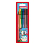 STABILO Pen 68 - Keçe Uçlu Boya Kalemi - 6 'lı Askılı Paket - 6 Farklı Renkte