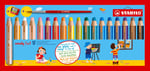 STABILO woody 3'ü 1 arada - Çok Özellikli Kalem - 18'li Paket - Çeşitli Renkler + Kalemtıraş ve Boyama Fırçası