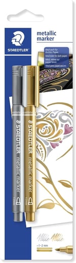 Staedtler 8323S Bk2 Metalik Markör 2'li Set