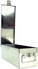 Stalwart Katlanır Saplı Kilit Kutusu - Değerli Eşyaları, Nakit, Mücevher ve Silahları Güvence Altına Almak İçin İstiflenebilir Tasarımlı Dayanıklı Metal Saklama Sandığı (Gümüş)