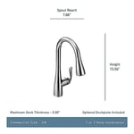 (Standard, Kitchen Faucet, Chrome) - Moen 7594C Arbour One-Handle Pulldown Kitchen Faucet Featuring Power Boost and Reflex, Chrome