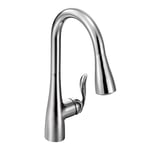 (Standard, Kitchen Faucet, Chrome) - Moen 7594C Arbour One-Handle Pulldown Kitchen Faucet Featuring Power Boost and Reflex, Chrome