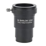 Standart Teleskop Mercek Astronomisi için M42x0,75 mm Diş ile 3,18 cm 3X Barlow Lens Tamamen Siyah Çok Kaplamalı