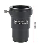 Standart Teleskop Mercek Astronomisi için M42x0,75 mm Diş ile 3,18 cm 3X Barlow Lens Tamamen Siyah Çok Kaplamalı