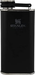 Stanley Adventure Pre-Party Flask and Nesting Shot Glass Set | 8 oz Leakproof Hip Flask | 4 Shot Glasses in Travel Carrying Case | Insulated Stainless Steel Liquor Flask | BPA-Free | Matte Black