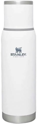 STANLEY Adventure To-Go Termos 1 Litre - Beyaz (Polar) | Paslanmaz Çelik | 25 saat dayanır. Sıcak - 27 saat. Soğuk – Sızdırmaz – BPA içermez – Kapak bardak görevi görür