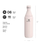 STANLEY All Day Slim Soğuk Su Termosu 0.60 Litre - Pembe Kuvars (Rose Quartz) | Paslanmaz Çelik | 6 saat soğutur. - 11 saat. Buz soğutmalı, sızdırmaz, BPA içermez, bulaşık makinesinde yıkanabilir