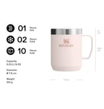 Stanley Classic Legendary Camp Mug Paslanmaz Çelik Termos Bardak, Pembe Kuvars (Rose Quartz), 0.23 Litre