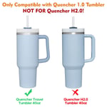 Stanley Cup 1.0 130 g/30 oz için 3'lü Silikon Dökülmeye Karşı Korumalı Durdurucu Seti, 2 Hasır Kapak, 2 Stopper ve 2 Sızdırmazlık Durdurucu Stanley Adventure Quencher Seyahat Bardak 40 oz ile Uyumlu