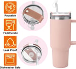 Stanley Cup 1.0 130 g/30 oz için 3'lü Silikon Dökülmeye Karşı Korumalı Durdurucu Seti, 2 Hasır Kapak, 2 Stopper ve 2 Sızdırmazlık Durdurucu Stanley Adventure Quencher Seyahat Bardak 40 oz ile Uyumlu