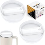 Stanley Cup için 40 oz Bardak Kapağı Yedek Kesim, Stanley Seyahat Tumbler için 2 Paket Şeffaf Yedek Kapak, Stanley Bardak Aksesuarları için Dökülmeye Dayanıklı Bardak Kılıfları (Opak - Beyaz)