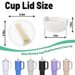 Stanley Cup için 40 oz Bardak Kapağı Yedek Kesim, Stanley Seyahat Tumbler için 2 Paket Şeffaf Yedek Kapak, Stanley Bardak Aksesuarları için Dökülmeye Dayanıklı Bardak Kılıfları (Opak - Krem)
