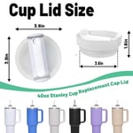 Stanley Cup için 40 oz Bardak Kapağı Yedek Kesim, Stanley Seyahat Tumbler için 2 Paket Şeffaf Yedek Kapak, Stanley Bardak Aksesuarları için Dökülmeye Dayanıklı Bardak Kılıfları (Opak - Beyaz)