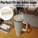 Stanley Cup için 40 oz Bardak Kapağı Yedek Kesim, Stanley Seyahat Tumbler için 2 Paket Şeffaf Yedek Kapak, Stanley Bardak Aksesuarları için Dökülmeye Dayanıklı Bardak Kılıfları (Opak - Krem)