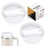 Stanley Cup için 40 oz Bardak Kapağı Yedek Kesim, Stanley Seyahat Tumbler için 2 Paket Şeffaf Yedek Kapak, Stanley Bardak Aksesuarları için Dökülmeye Dayanıklı Bardak Kılıfları (Opak - Beyaz)