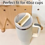 Stanley Cup için 40 oz Bardak Kapağı Yedek Kesim, Stanley Seyahat Tumbler için 2 Paket Şeffaf Yedek Kapak, Stanley Bardak Aksesuarları için Dökülmeye Dayanıklı Bardak Kılıfları (Opak - Krem)